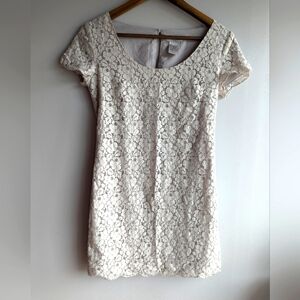 Talula Aritzia Womens XS Ash Dress Lace Short Sleeve Mini Sheath Floral Dainty